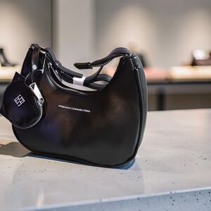 New French Connection Black Sabrina Shoulder Bag with Accessory MSRP $98 NWT